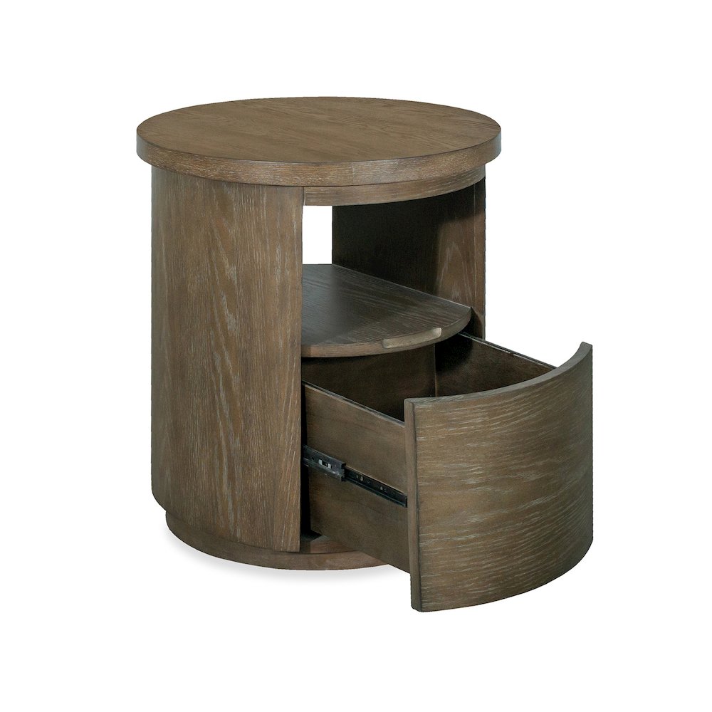 Bosley Lt. Brown Porpoise Round End Table. Picture 4
