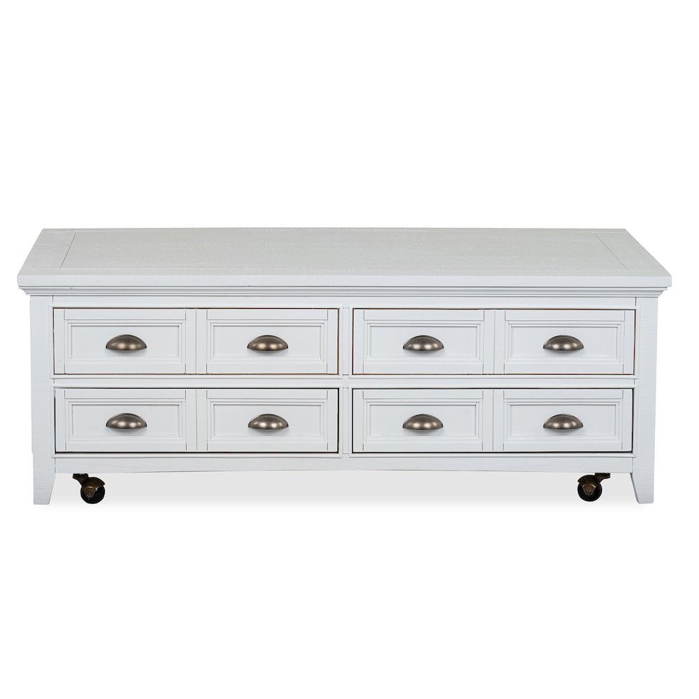 Heron Cove Chalk White Lift Top Storage Cocktail Table With Casters. Picture 3