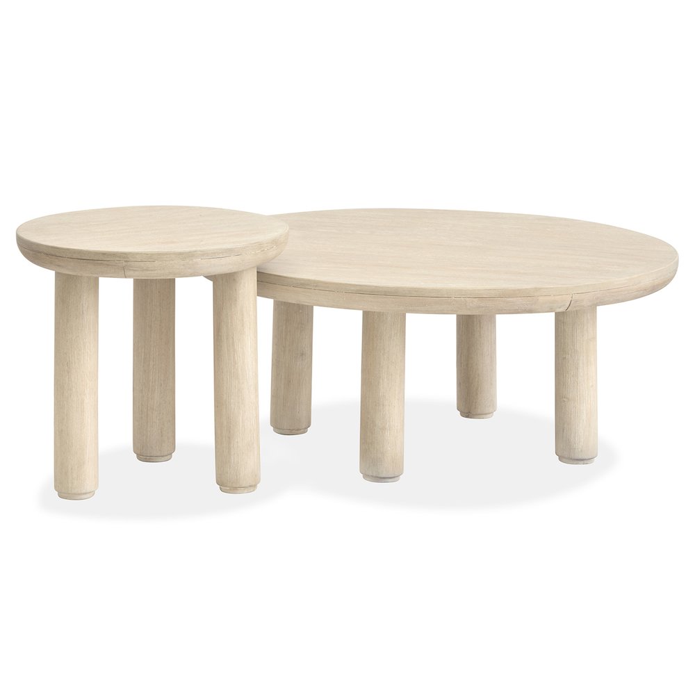 Sunset Cove Sanibel Brown Nesting Cocktail Table With Casters. Picture 8