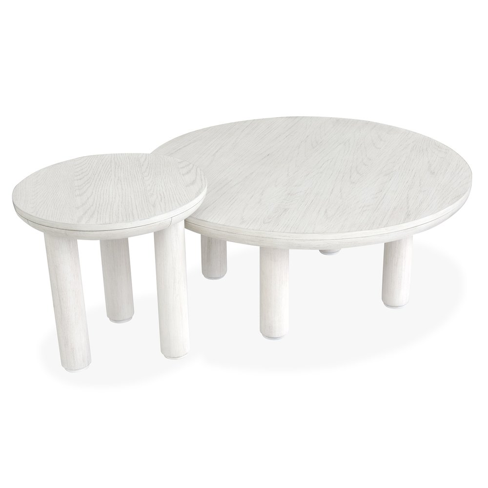 Sunset Cove Moonlight Pearl Nesting Cocktail Table With Casters. Picture 7