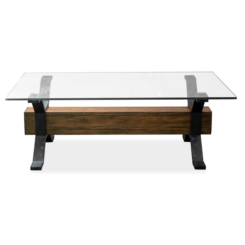 Sawyer Toasted Nutmeg And Smoked Iron Rectangular Cocktail Table. Picture 2