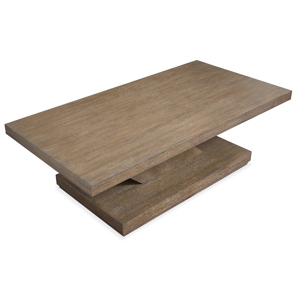 Lansbury Antique Wheat Rectangular Cocktail Table With Casters. Picture 2