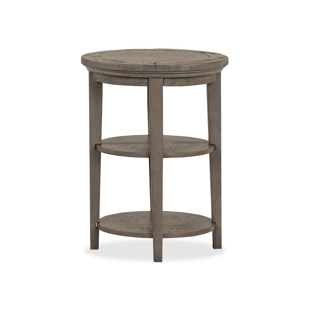 Paxton Place Dovetail Grey Round Accent End Table. Picture 3