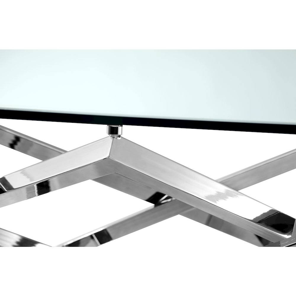 Lenox Square Chrome Octagonal End Table. Picture 3