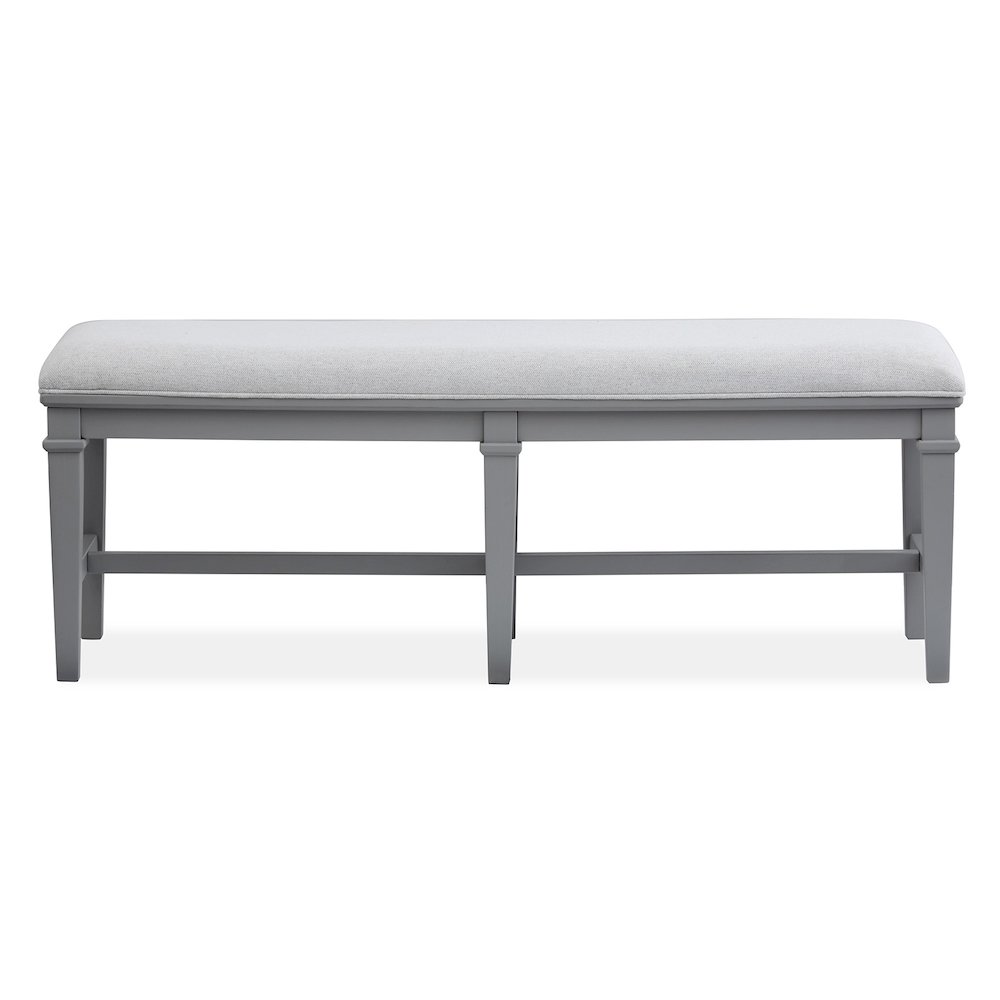 Charleston Harbor Gray Grey Upholstered Bench. Picture 4
