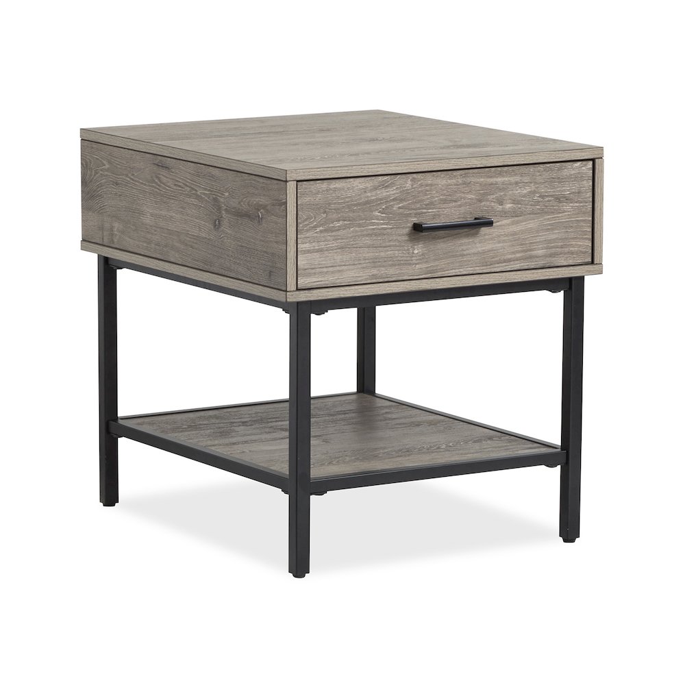 Fenwick Whitetail Brown And Smoke Glass Rectangular End Table. Picture 1