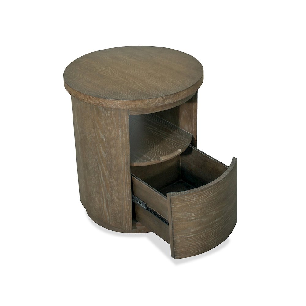 Bosley Lt. Brown Porpoise Round End Table. Picture 5