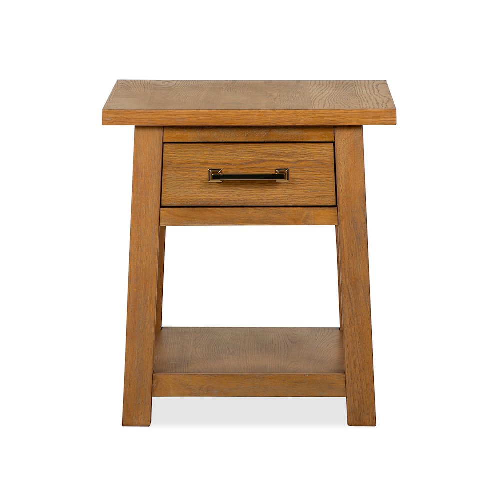 Lindon Belgian Wheat Drawer End Table. Picture 2
