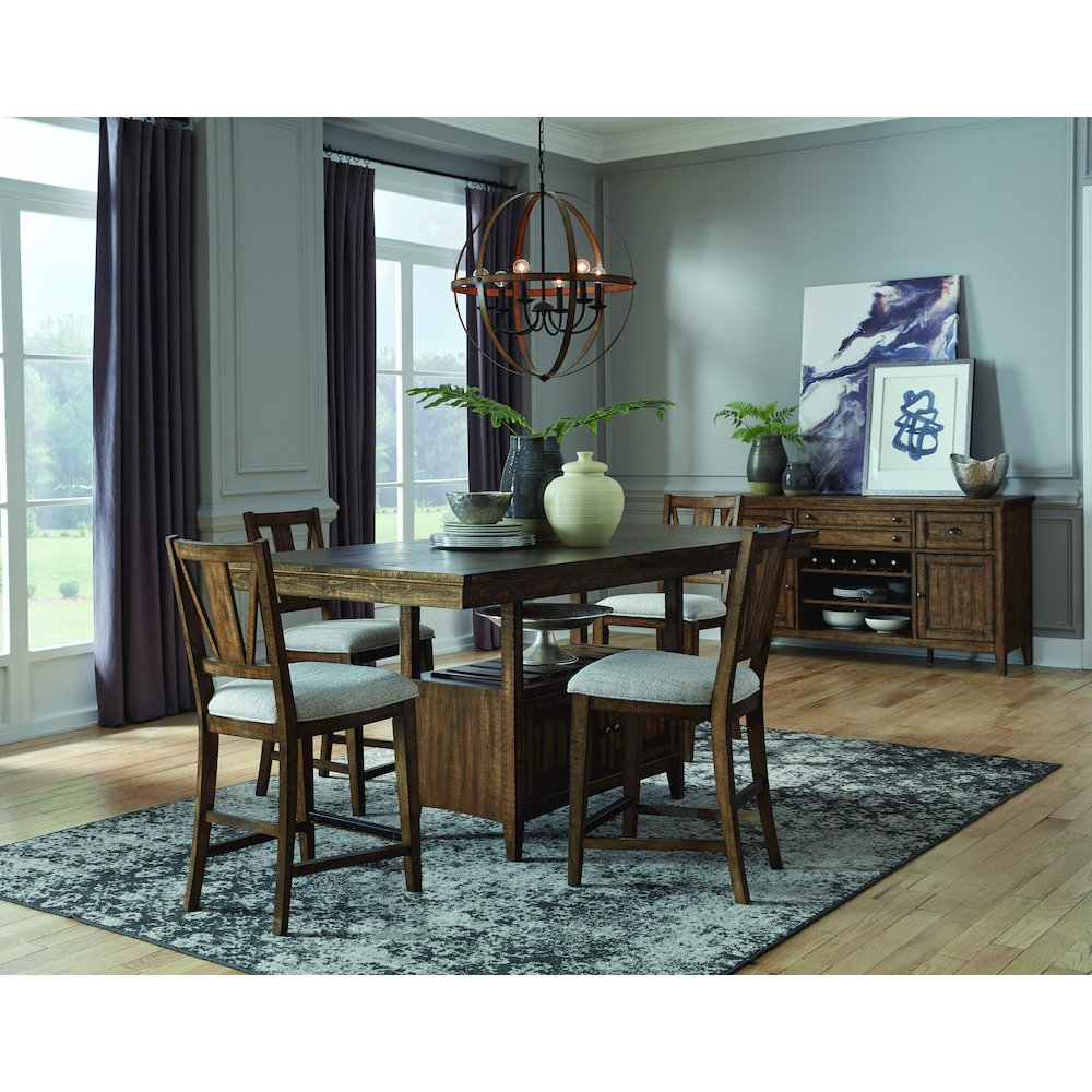 Bay Creek Toasted Nutmeg Extendable Counter Height Dining Table. Picture 8