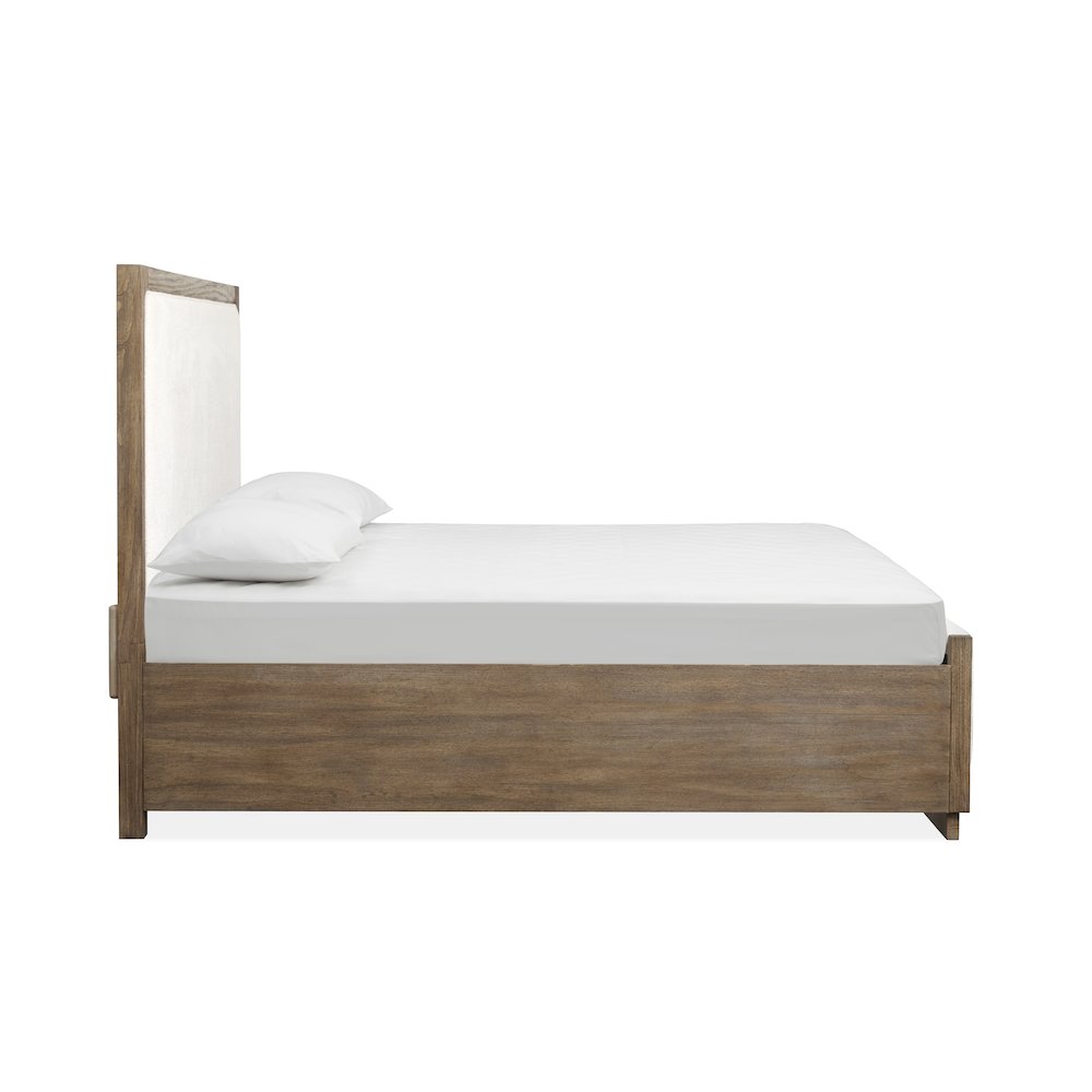 Westbourne Dark Umber Queen Upholstered Panel Bed. Picture 3