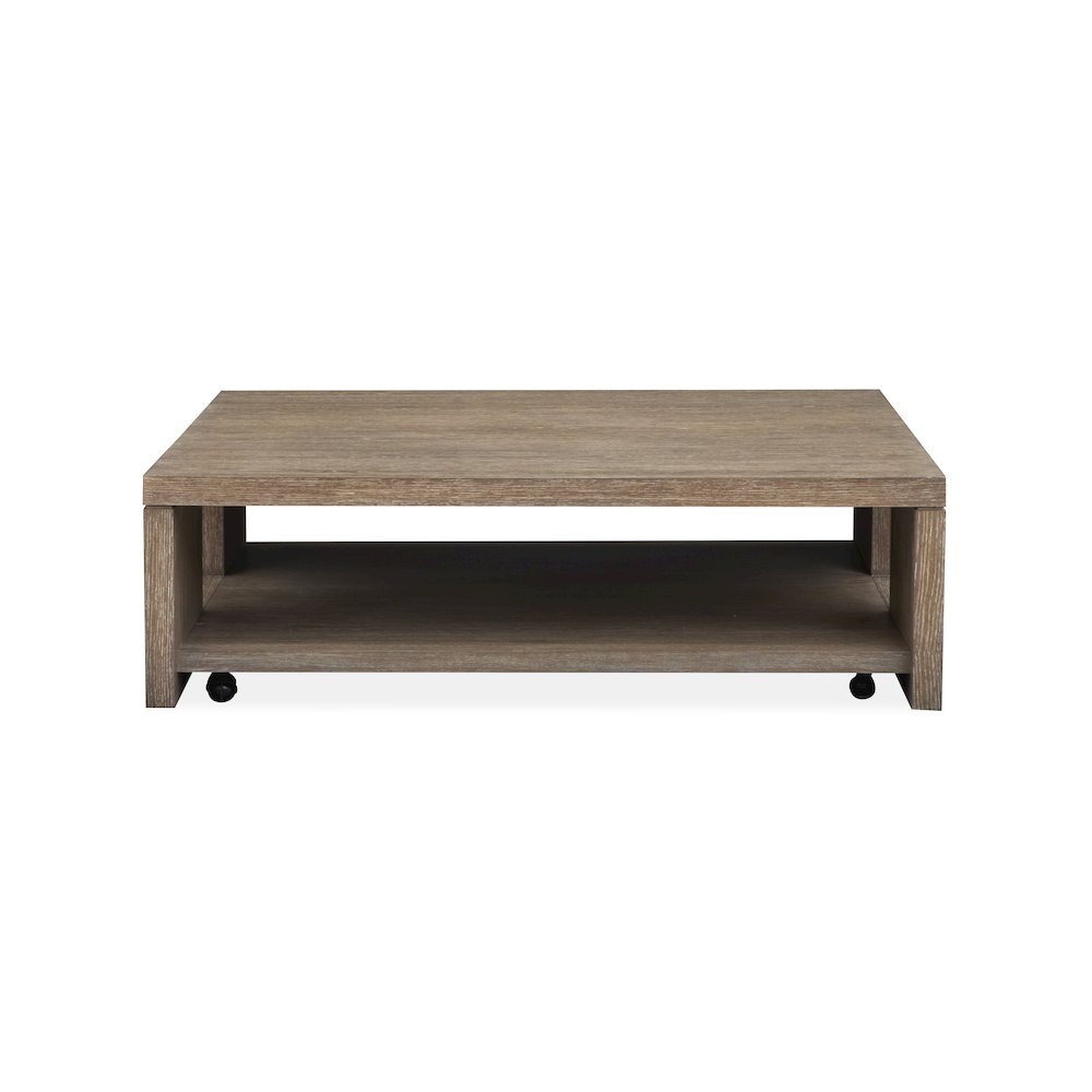 Conway Spiced Brown Square Cocktail Table With Casters. Picture 3