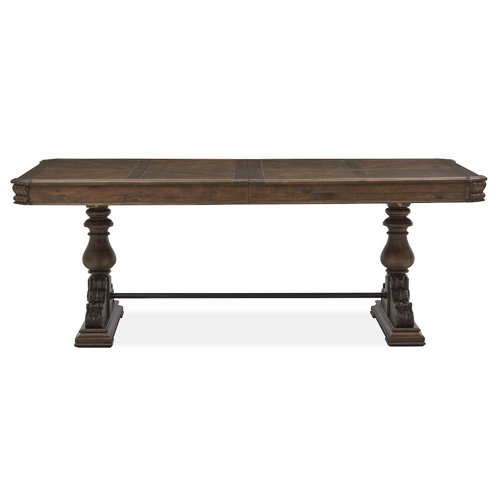 Durango Willadeene Brown Extendable Trestle Dining Table. Picture 2
