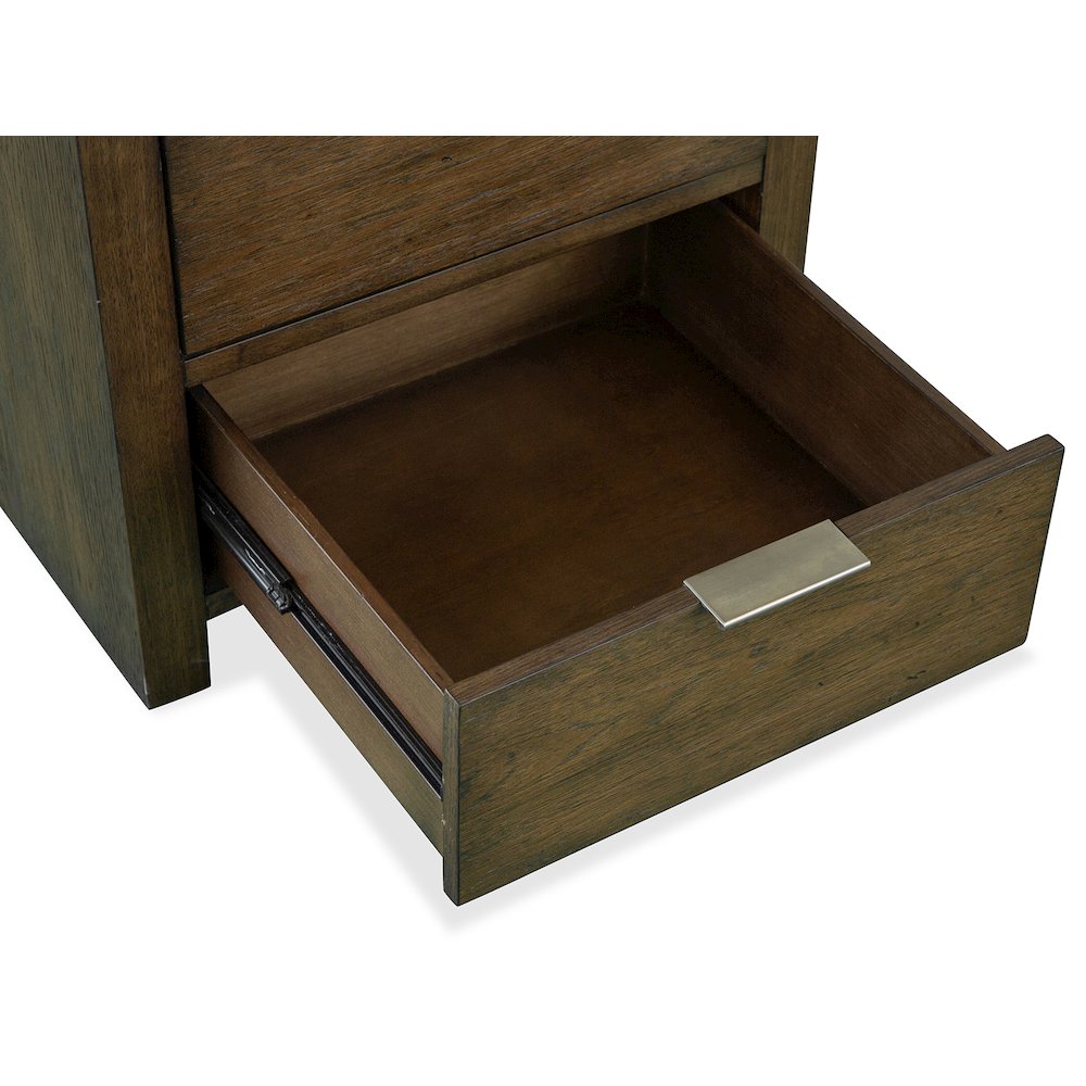 Merrick Homestead Brown And Clear Glass Rectangular End Table. Picture 8