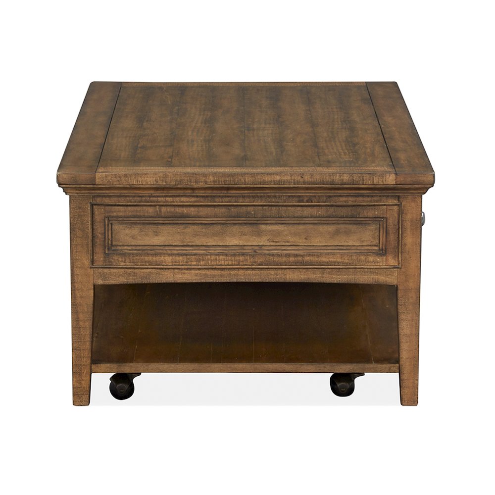 Bay Creek Toasted Nutmeg Rectangular Cocktail Table With Casters. Picture 3