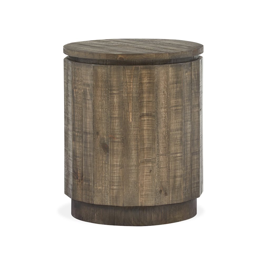 Baisden Tobacco Round Accent End Table. Picture 2