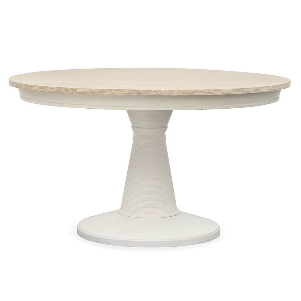 Echo Isles Sea Pearl And Driftwood Extendable 54" Round Dining Table. Picture 1
