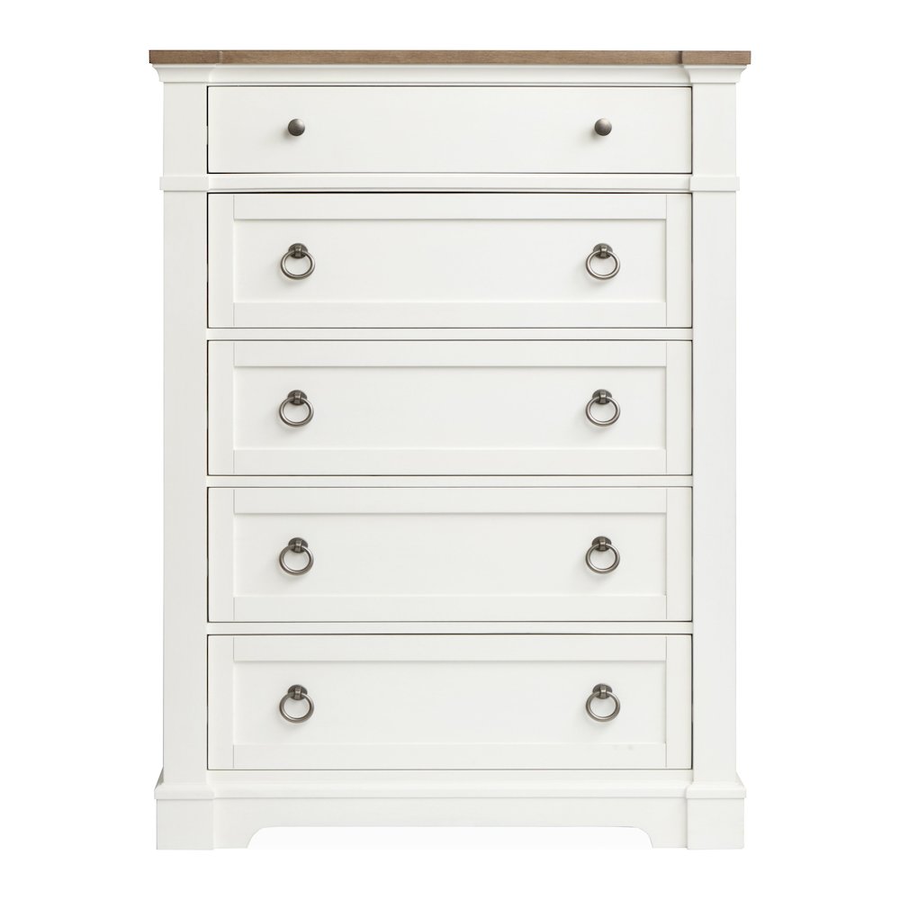Kingston Whisper White And Cerused Nutmeg Drawer Chest. Picture 2
