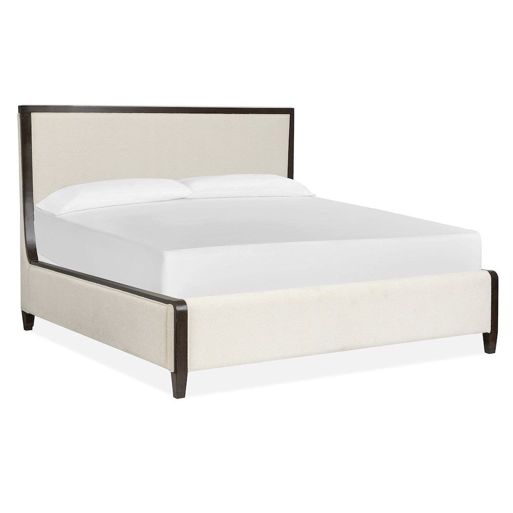 Rowan Espresso King Upholstered Panel Bed. Picture 1