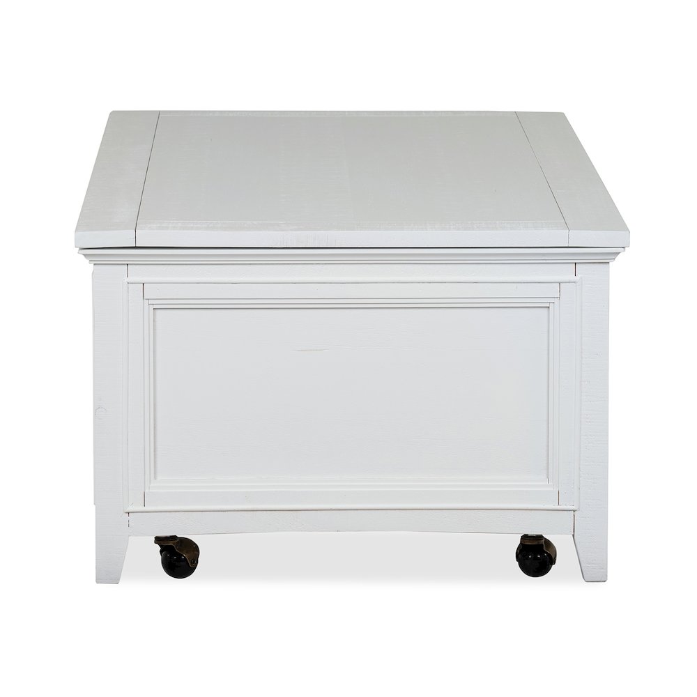 Heron Cove Chalk White Lift Top Storage Cocktail Table With Casters. Picture 5