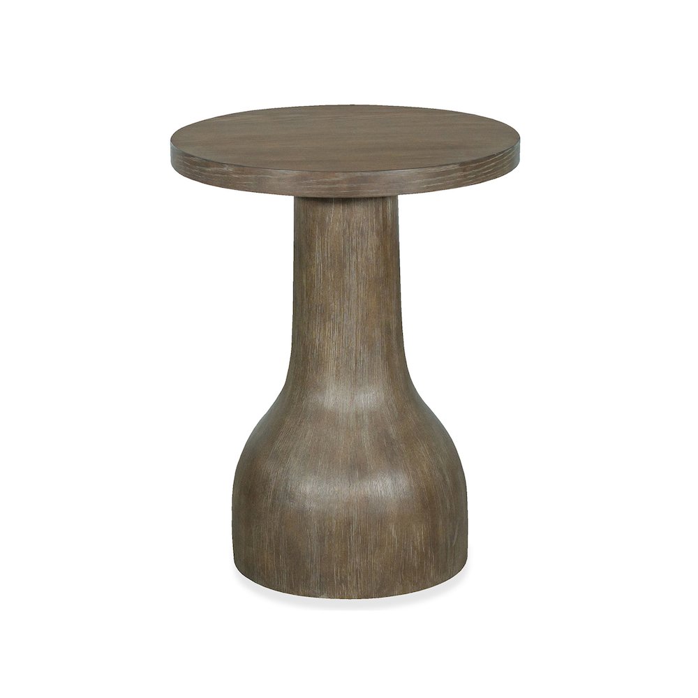 Bosley Lt. Brown Porpoise Round Accent Table. Picture 1