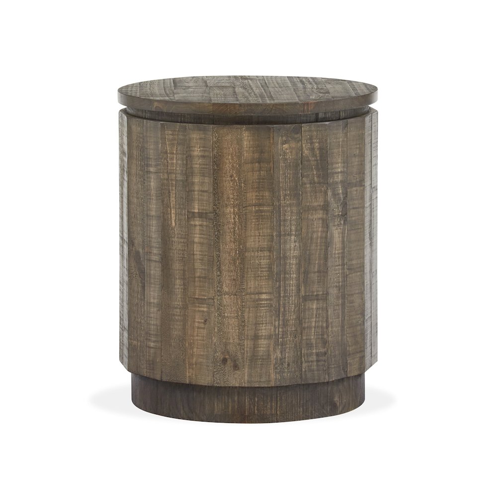 Baisden Tobacco Round Accent End Table. Picture 1