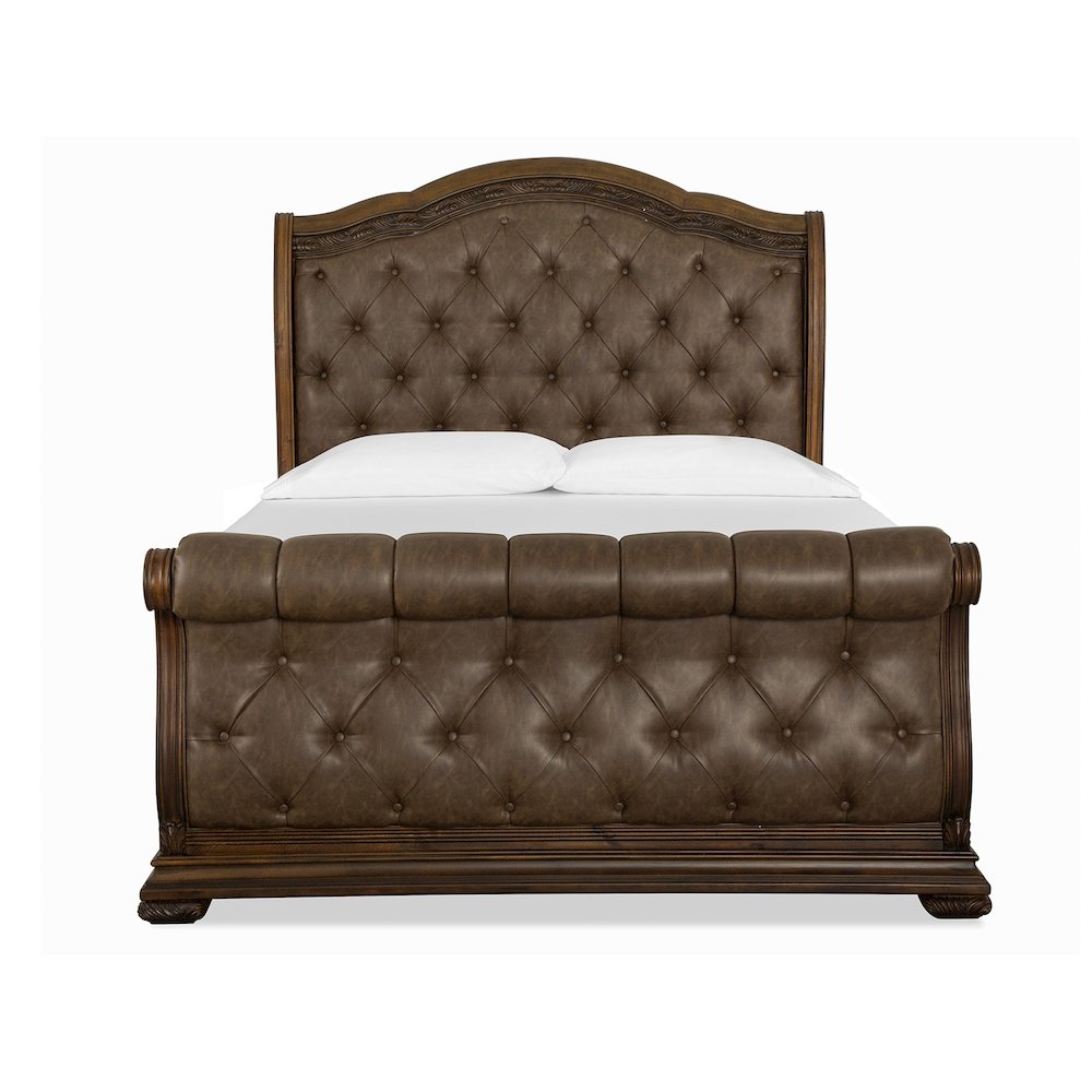 Durango Willadeene Brown Queen Upholstered Sleigh Bed. Picture 2