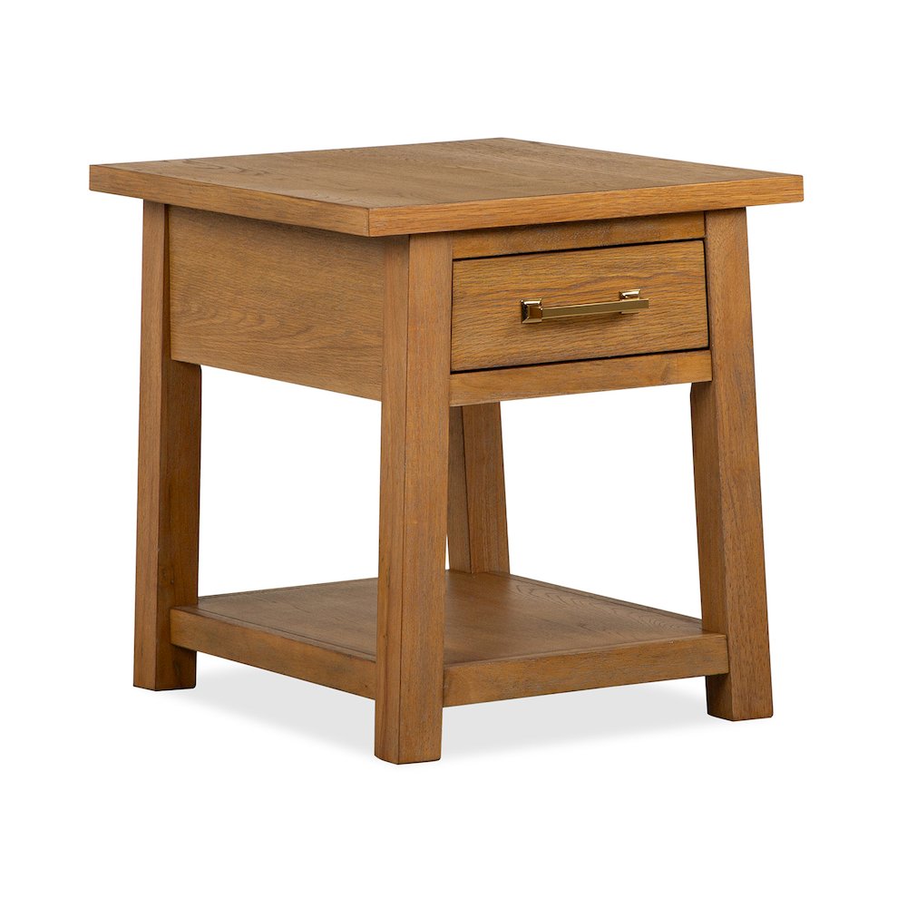 Lindon Belgian Wheat Drawer End Table. Picture 1