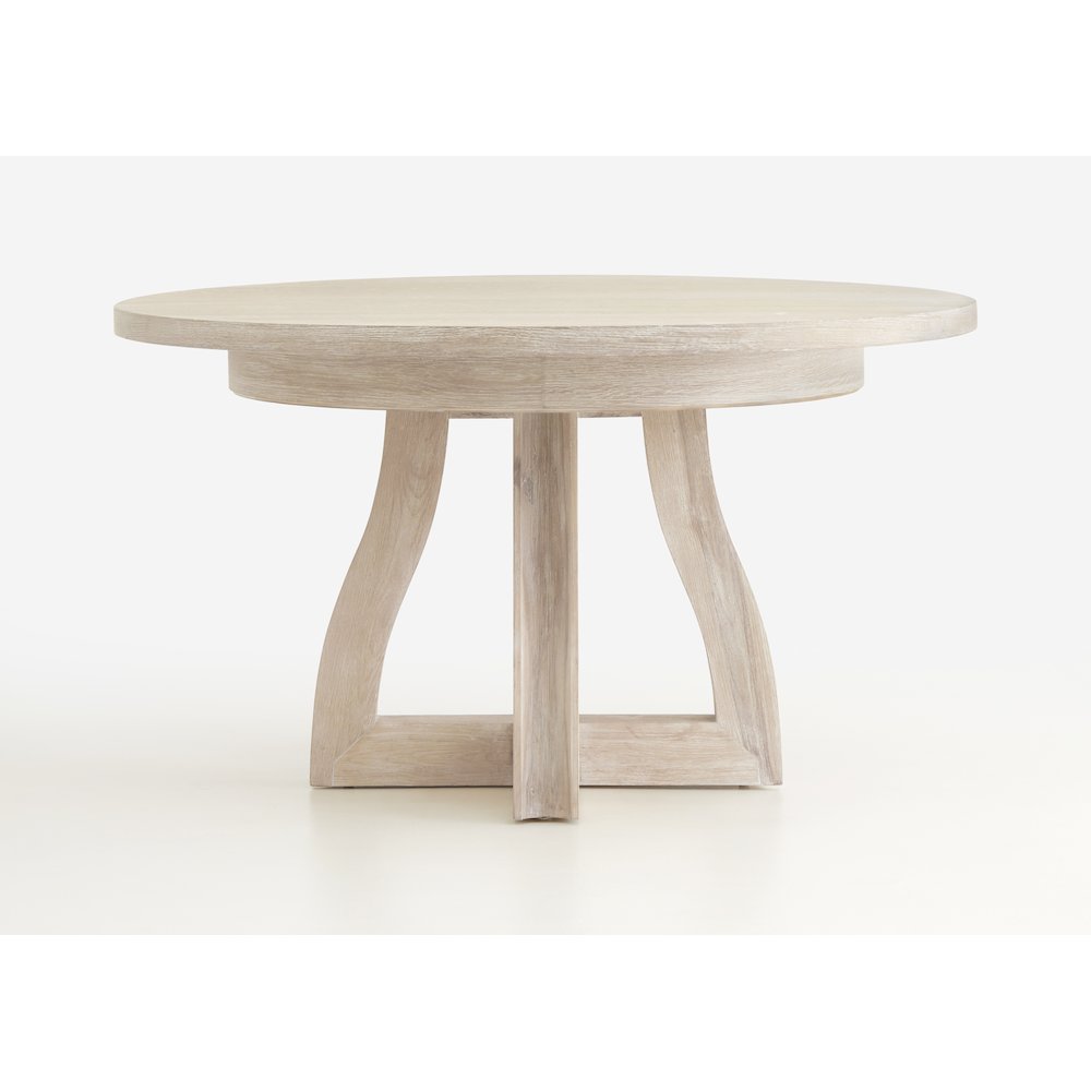 Herringbone Ridge White 54" Extendable Round Dining Table. Picture 5