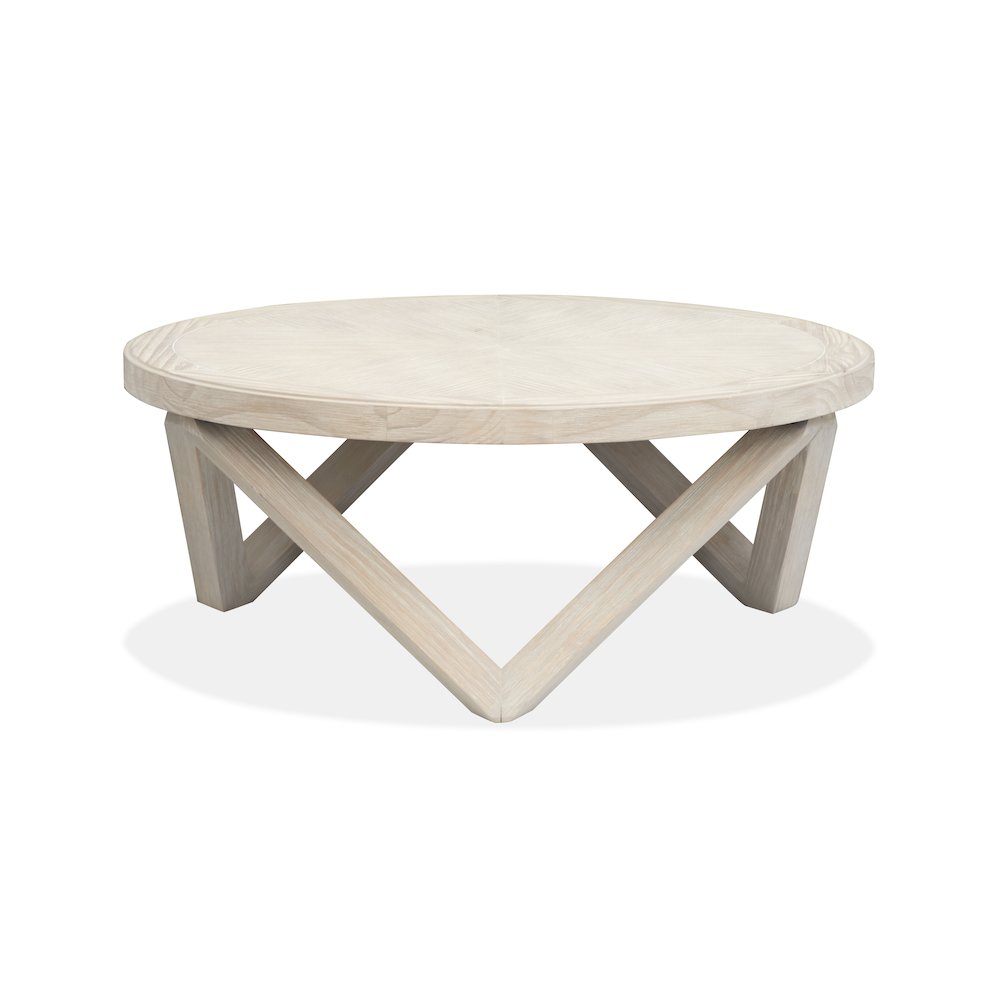 Bostwick Coconut Cream Round Cocktail Table. Picture 3