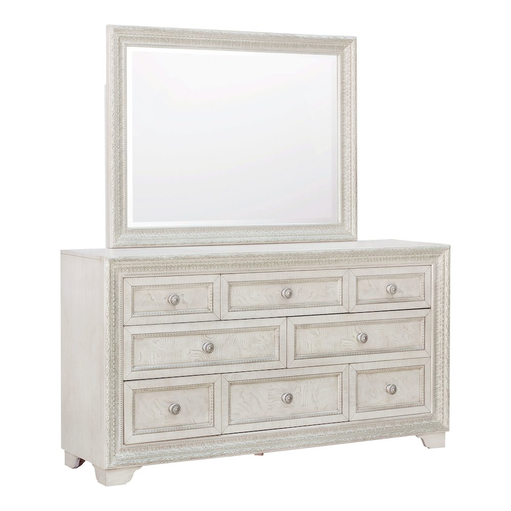 Pulaski Camila Creamy White Dresser With Mirror. Picture 1