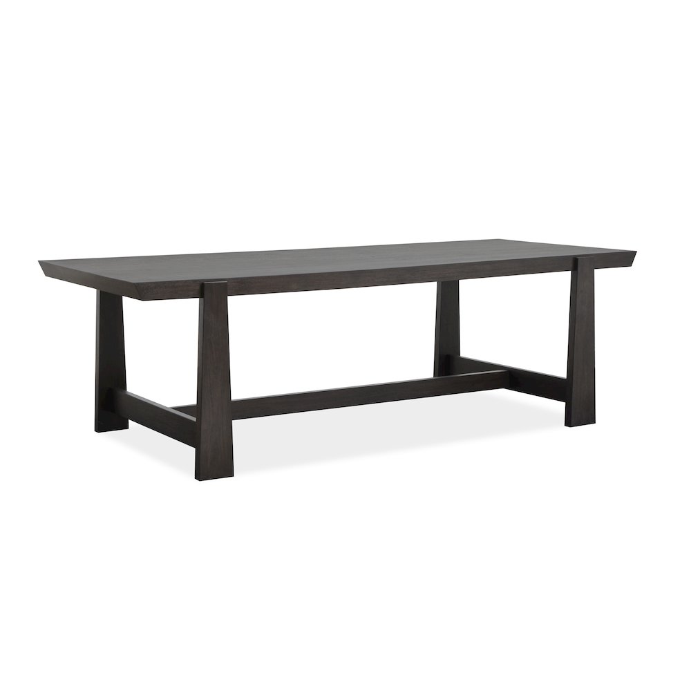 Tauren Coffee Bean Trestle Dining Table. Picture 1
