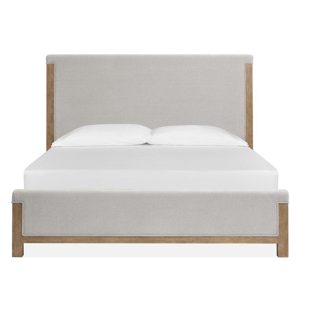 Plum Creek Sierra Brown Queen Upholstered Panel Bed. Picture 2