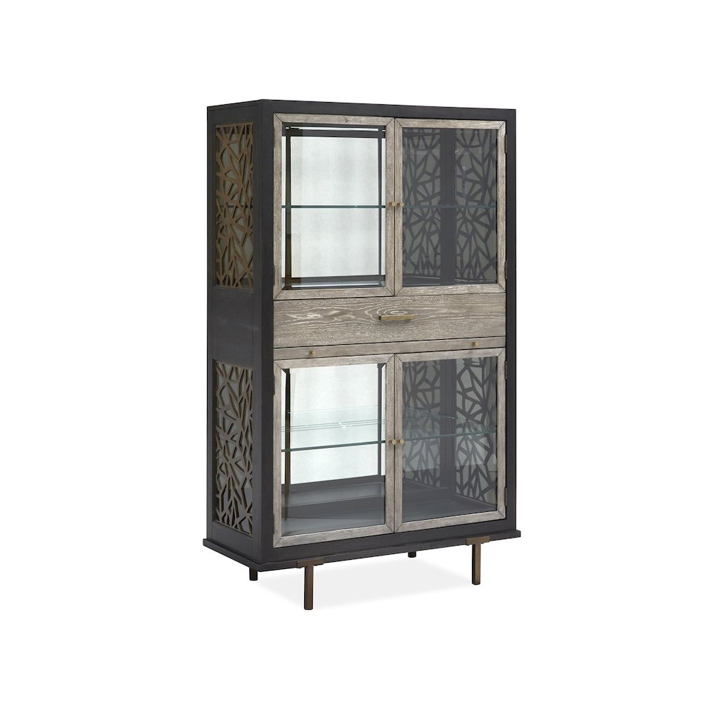 Ryker Nocturn Black And Coventry Grey Display Cabinet. Picture 1