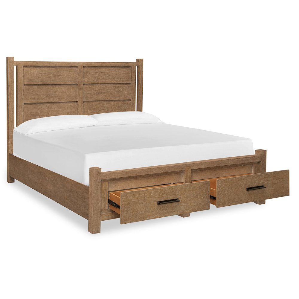 Plum Creek Sierra Brown King Panel Storage Bed. Picture 2