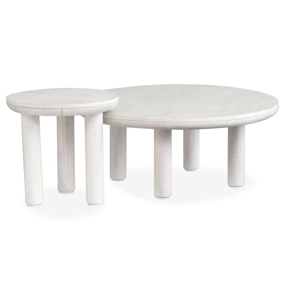 Sunset Cove Moonlight Pearl Nesting Cocktail Table With Casters. Picture 8