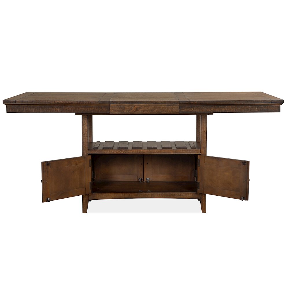 Bay Creek Toasted Nutmeg Extendable Counter Height Dining Table. Picture 7
