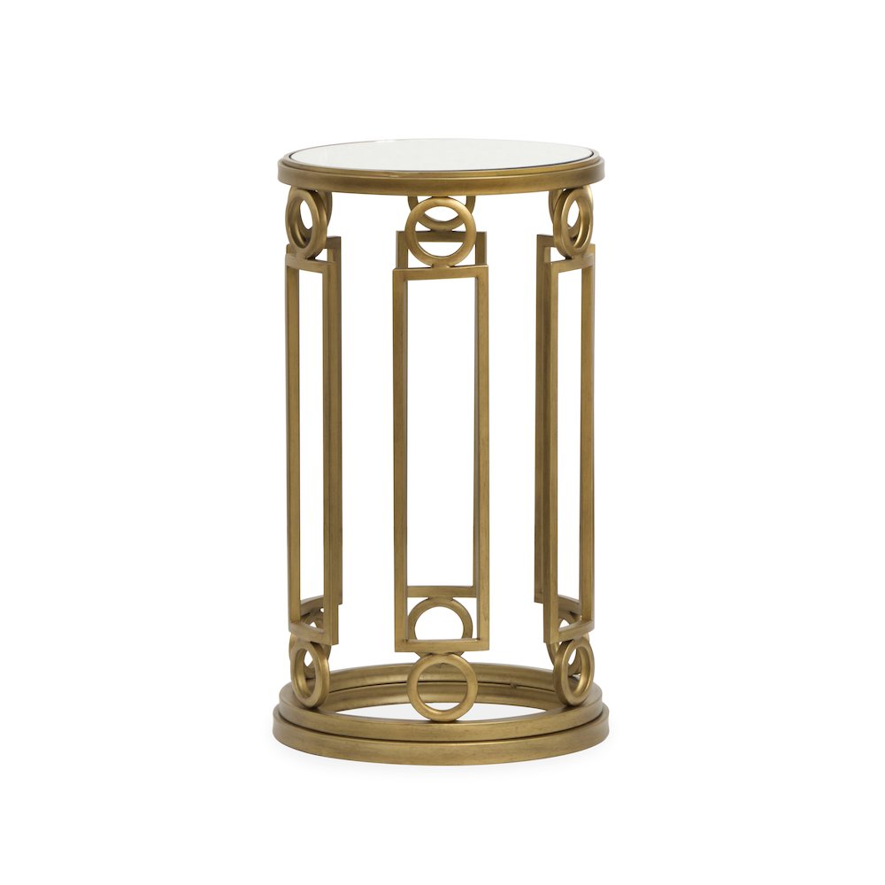 Lorena Burnished Brass Round Accent Table. Picture 4