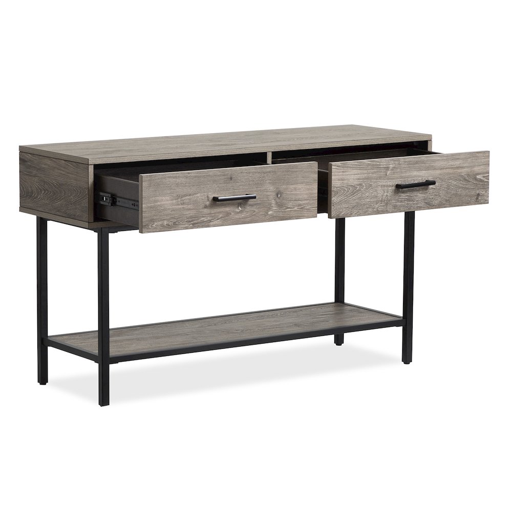 Fenwick Whitetail Brown And Smoke Glass Rectangular Sofa Table. Picture 6