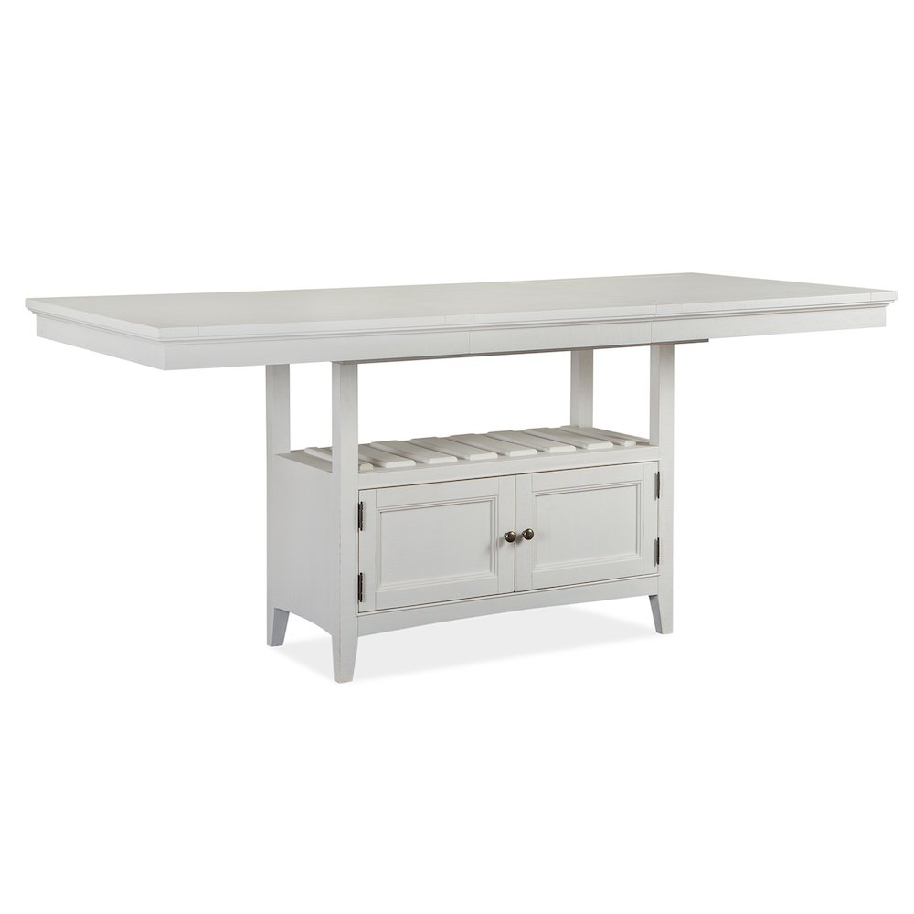 Heron Cove Chalk White And Dovetail Grey Extendable Counter Height Dining Table. Picture 5