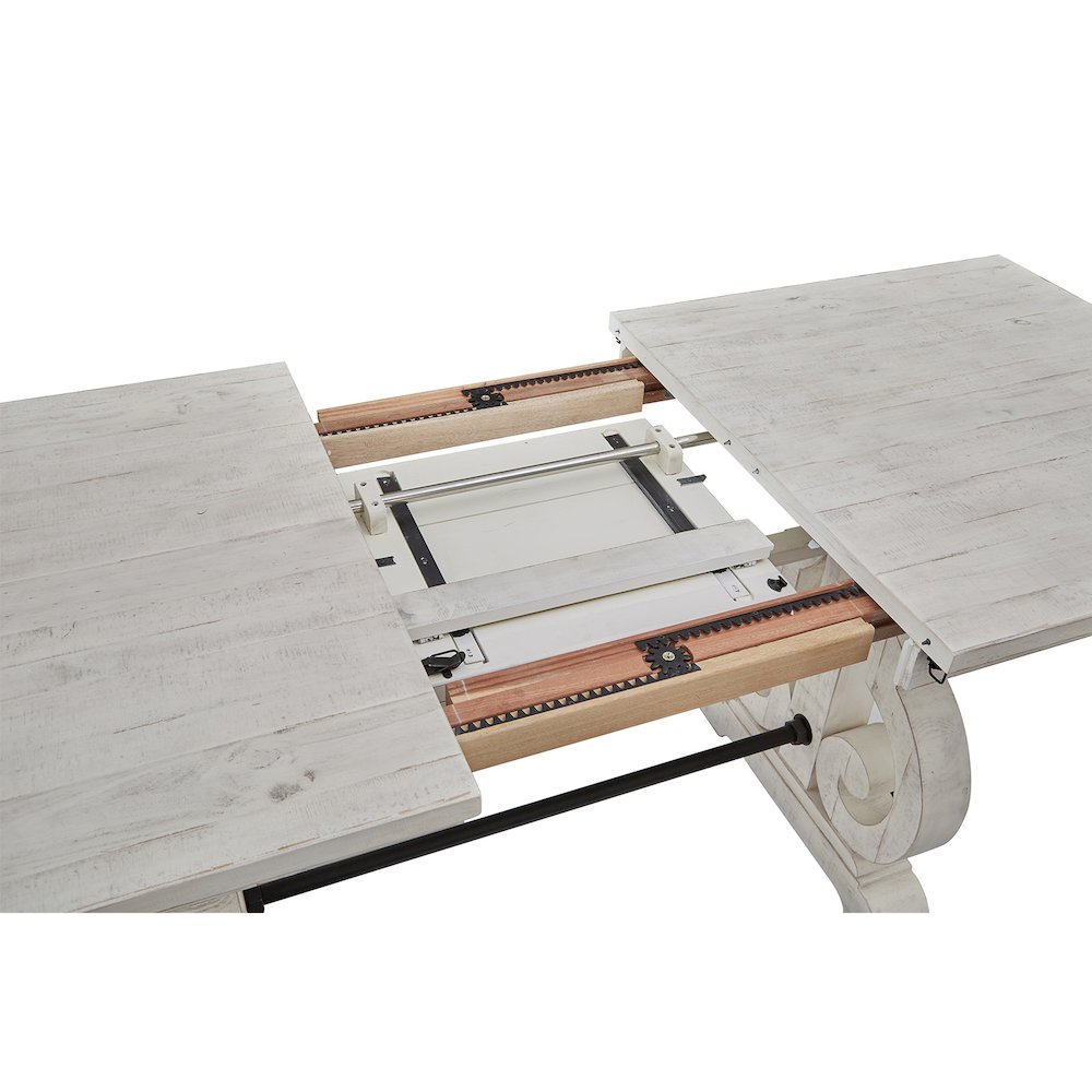 Alabaster And Toasted Nutmeg Extendable Rectangular Counter Height Dining Table. Picture 8
