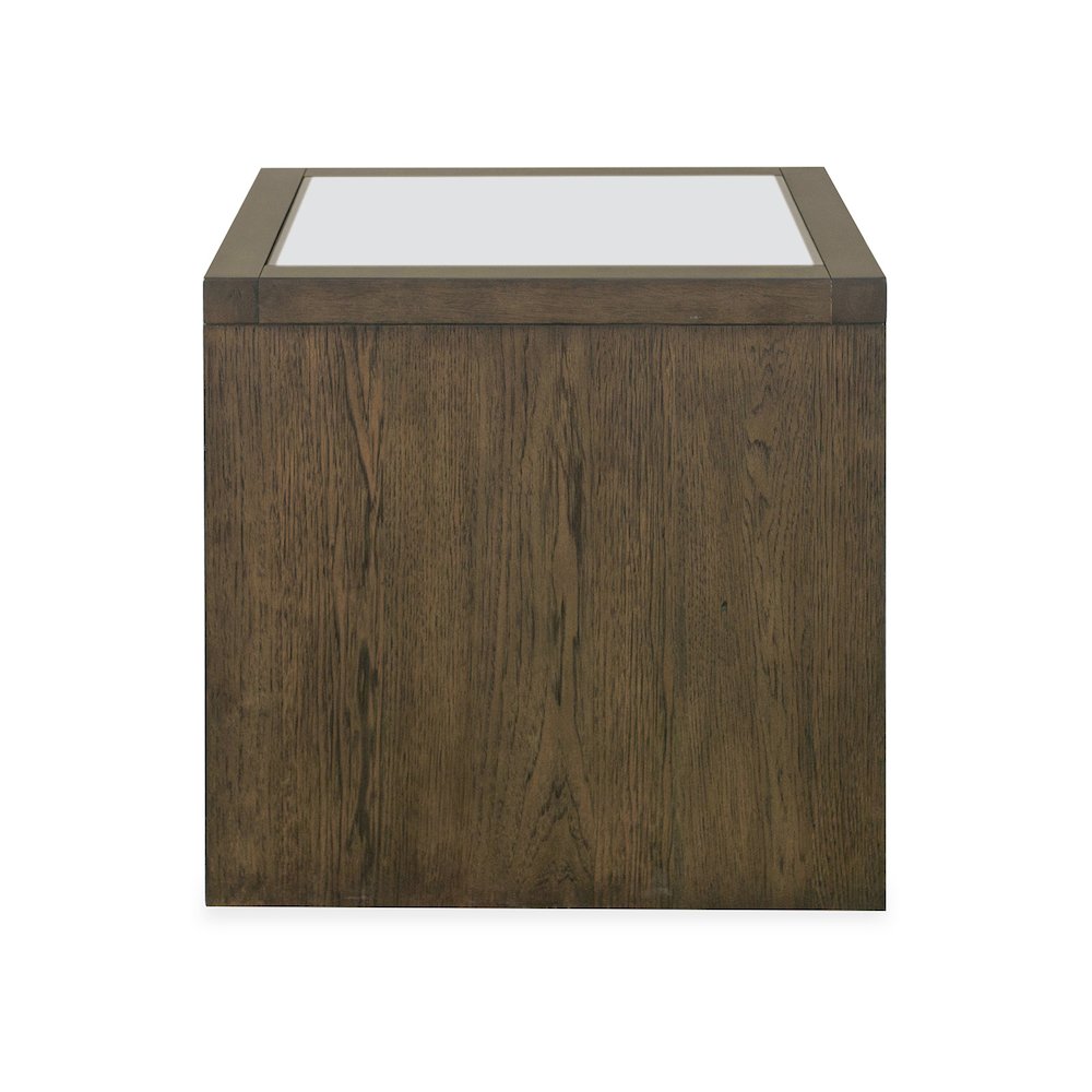 Merrick Homestead Brown And Clear Glass Rectangular End Table. Picture 3