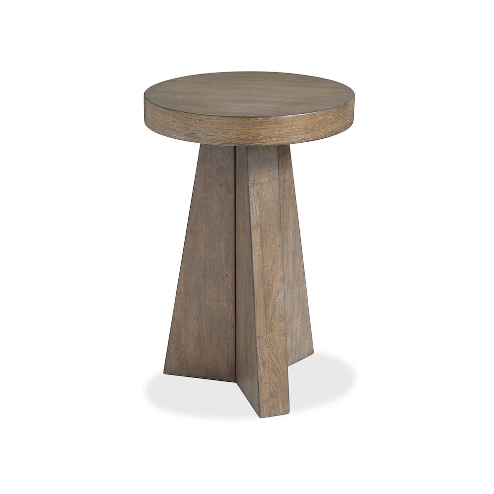 Lansbury Antique Wheat Round Accent End Table. Picture 1