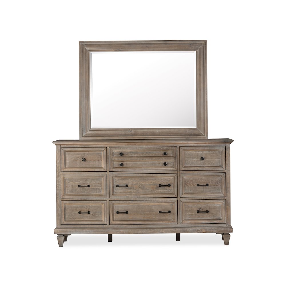 Lancaster Dovetail Grey Drawer Dresser With Landscape Mirror. Picture 2