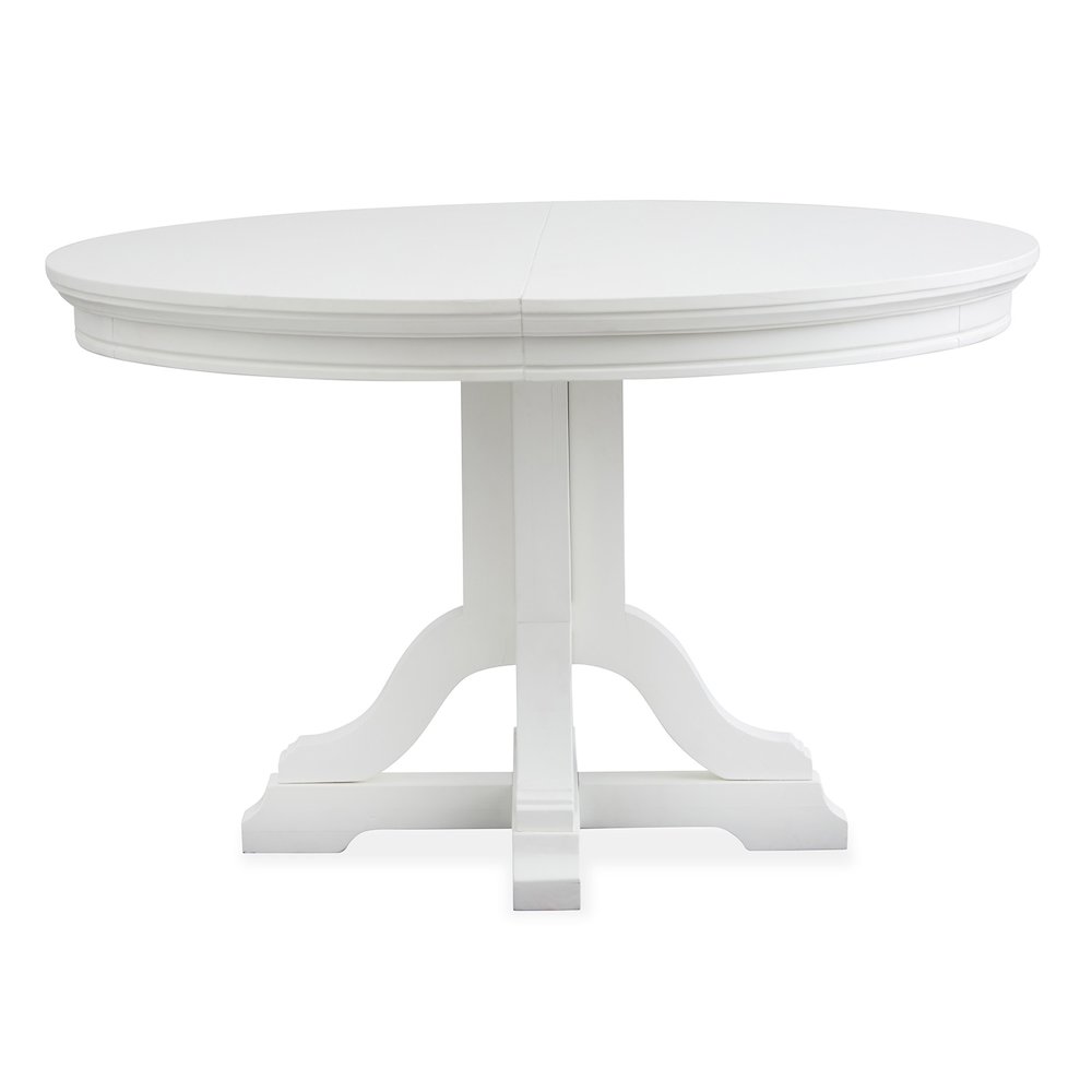 Charleston White Dove White Extendable 48" Round Dining Table. Picture 3