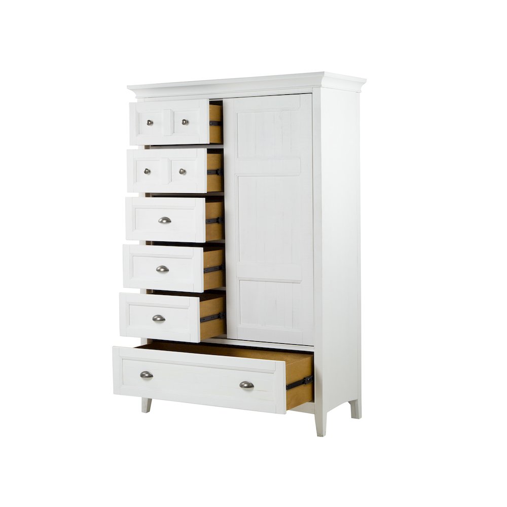 Heron Cove Chalk White And Dovetail Grey Door Chest. Picture 5