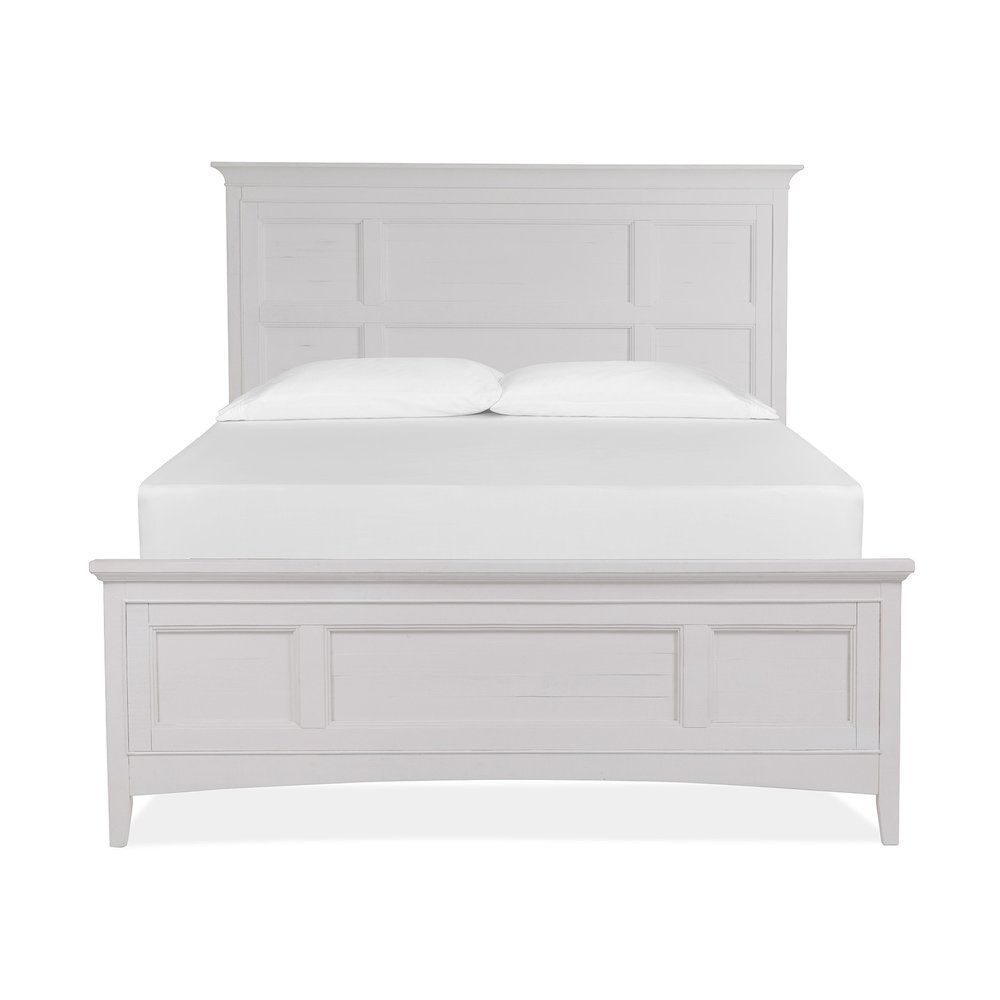 Heron Cove Chalk White And Dovetail Grey King Panel Storage Bed. Picture 2