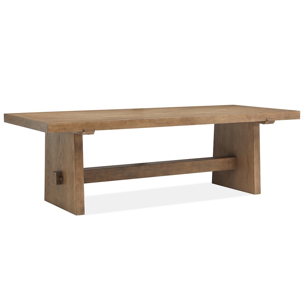 Lindon Belgian Wheat Trestle Dining Table. Picture 1