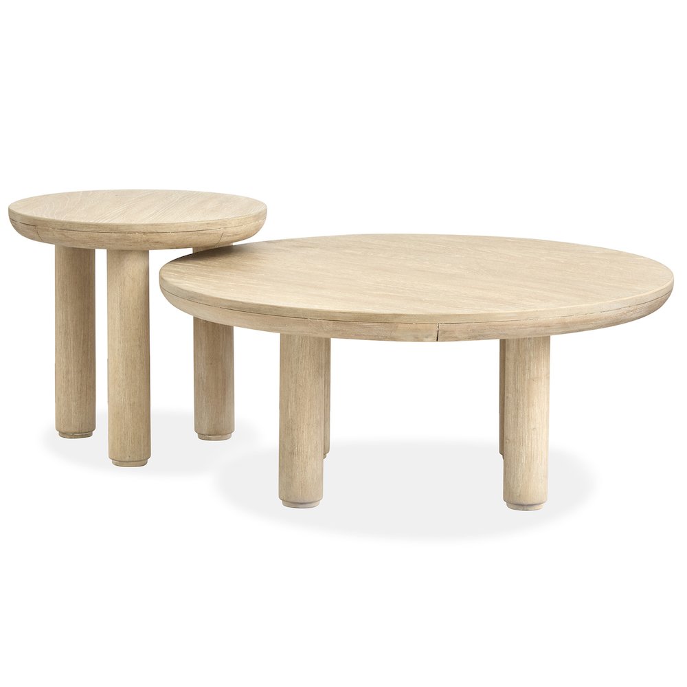 Sunset Cove Sanibel Brown Nesting Cocktail Table With Casters. Picture 6