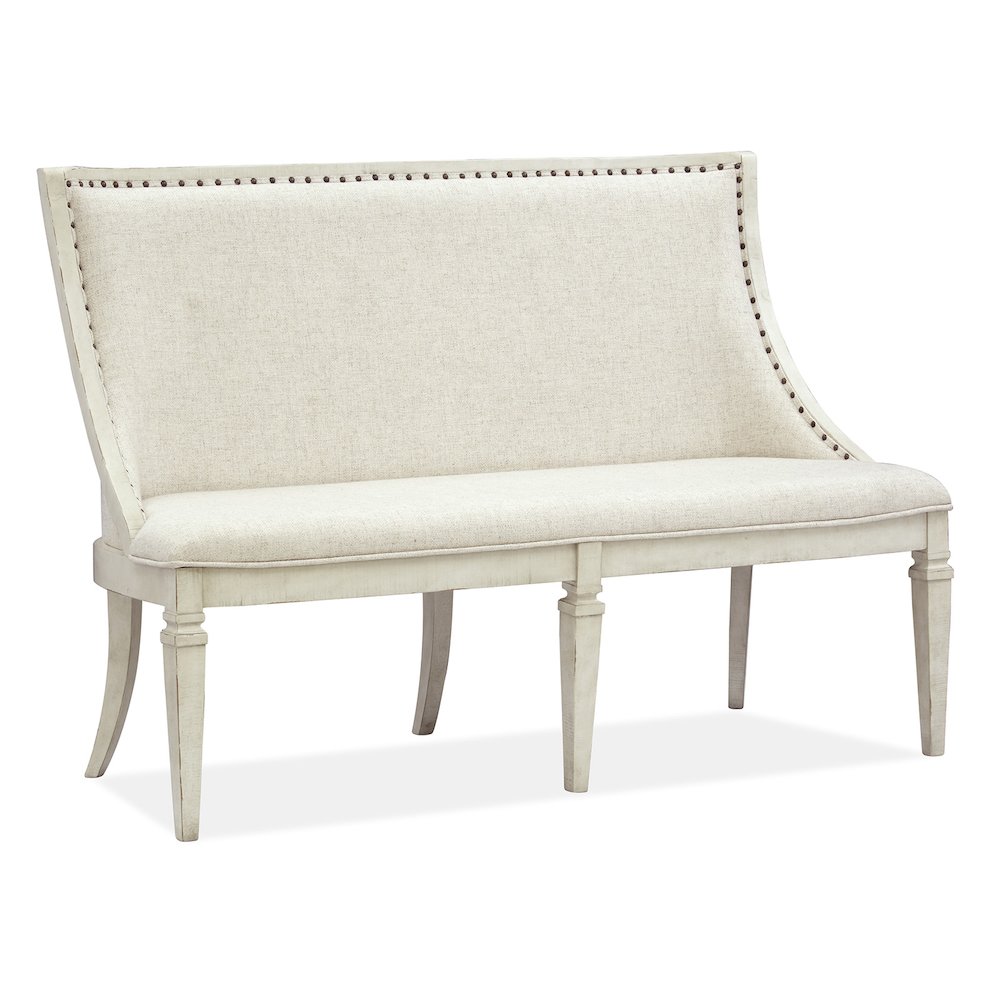 Newport Alabaster Upholstered Bench. Picture 1