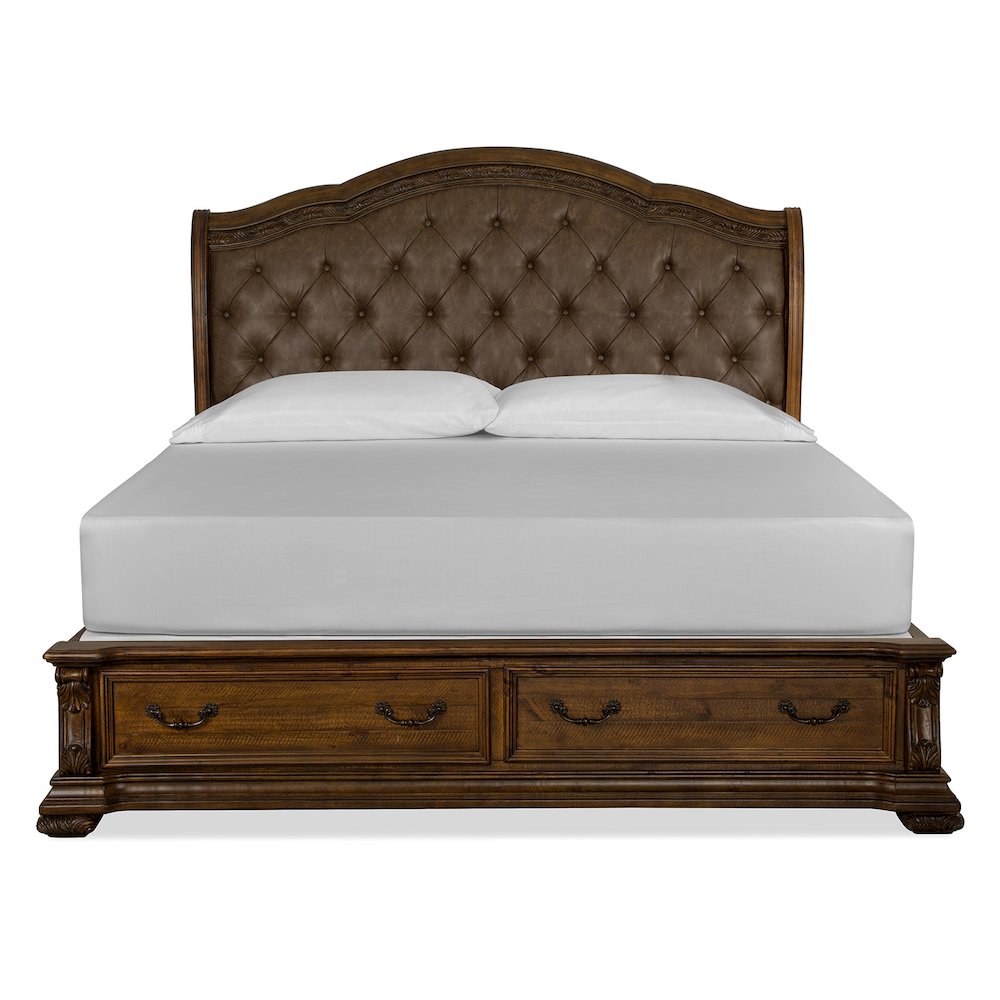 Durango Willadeene Brown King Upholstered Sleigh Storage Bed. Picture 2